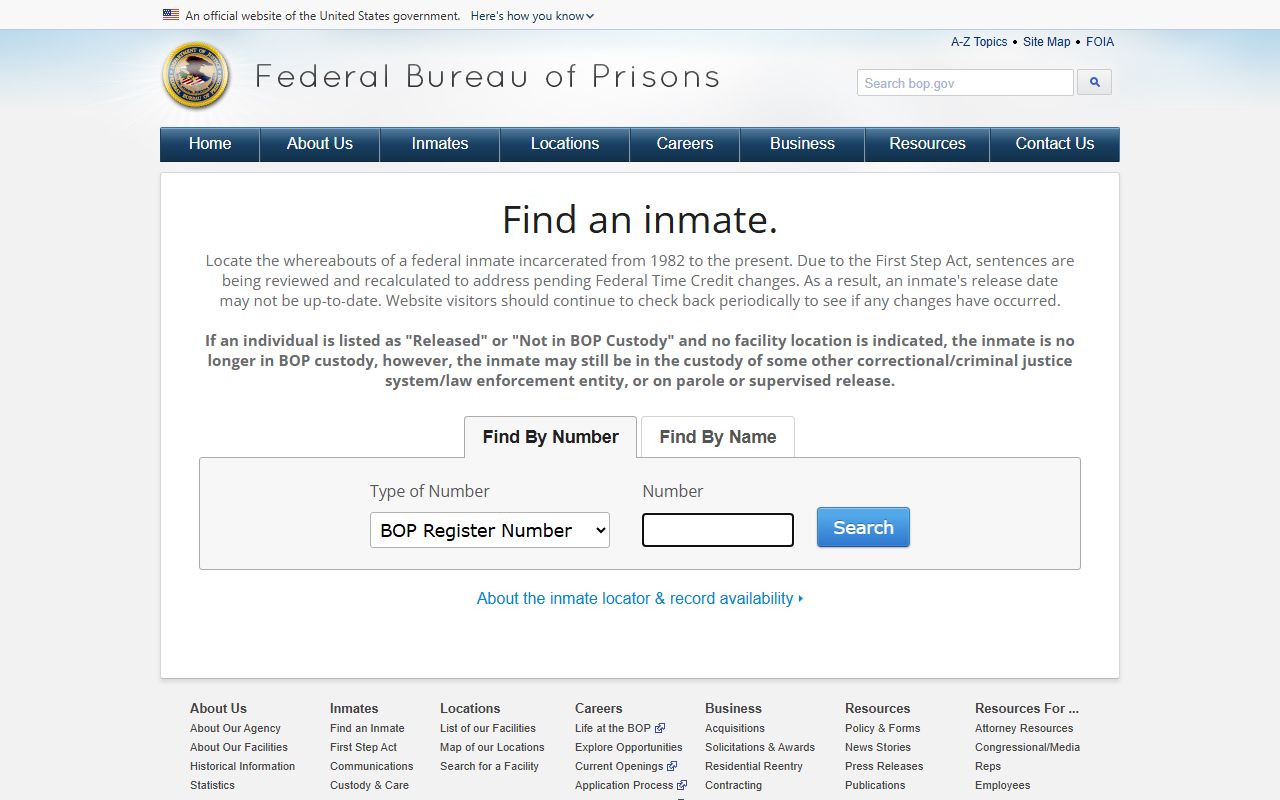 Mitchell County arrest records federal inmate locator