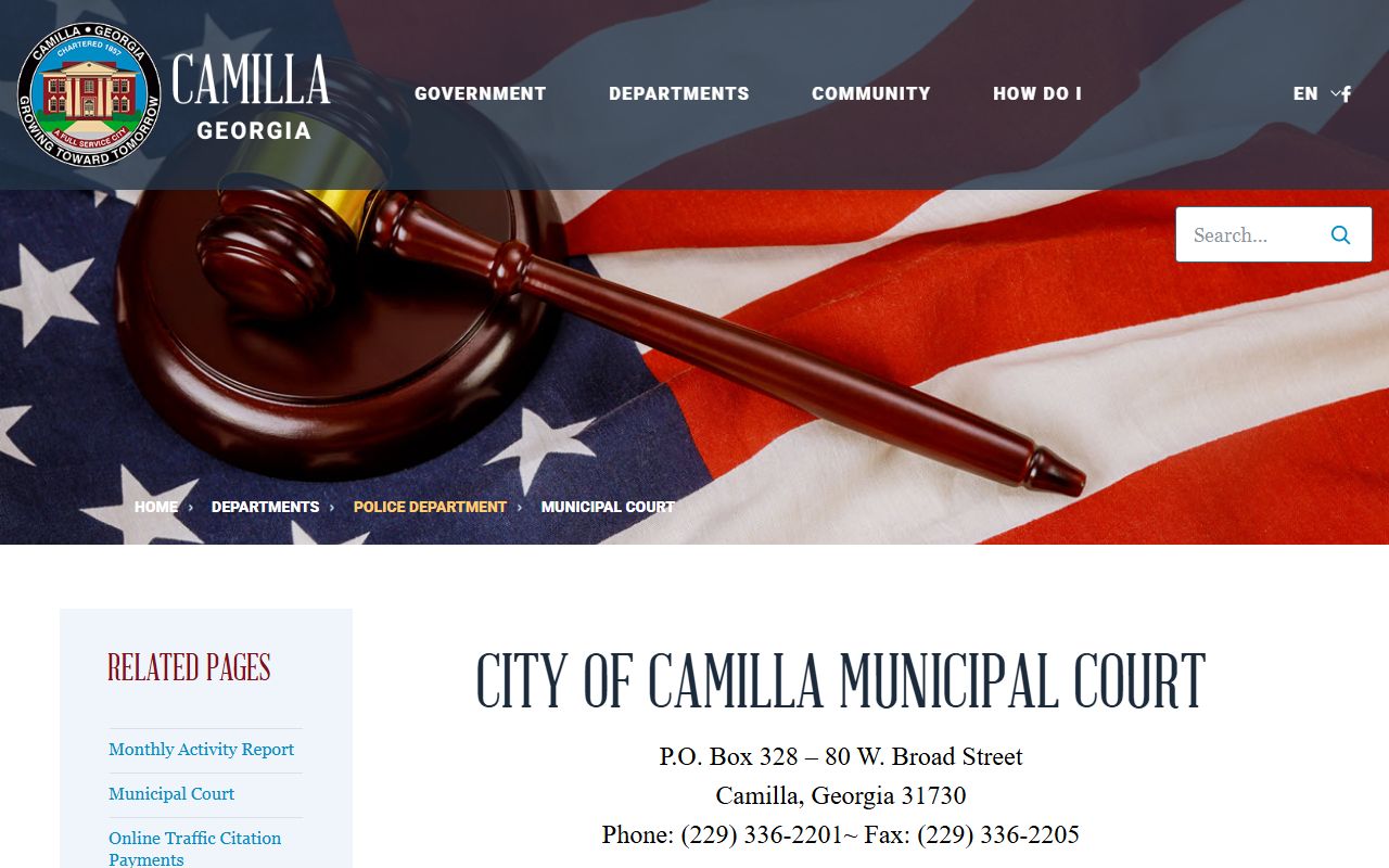 Mitchell County arrest records Camilla Municipal Court source