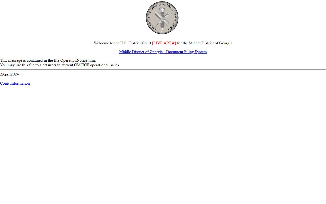 Mitchell County court dockets Middle District CM/ECF login
