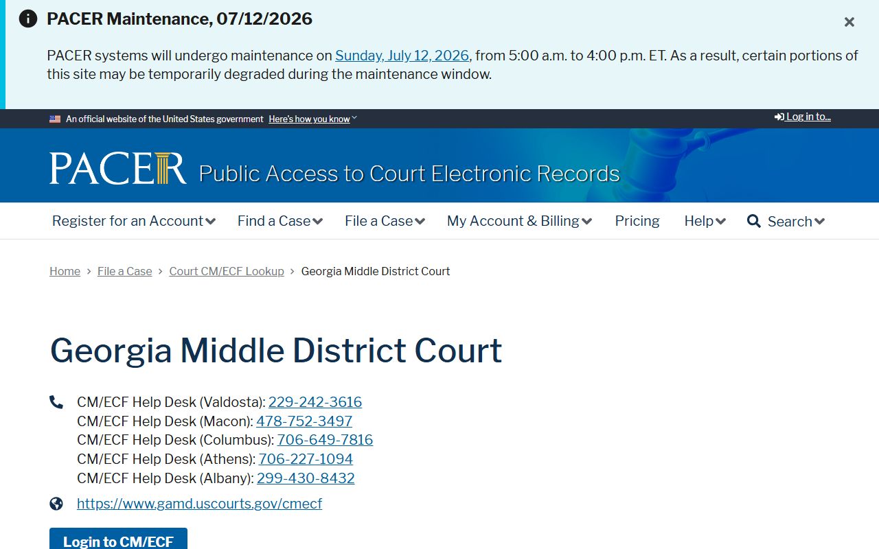Mitchell County court dockets PACER court lookup