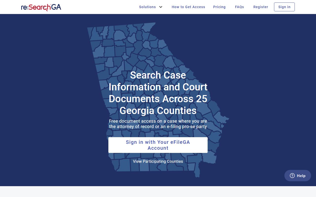 Mitchell County court records re:SearchGA portal