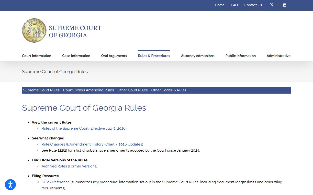 Mitchell County court records Georgia court rules source