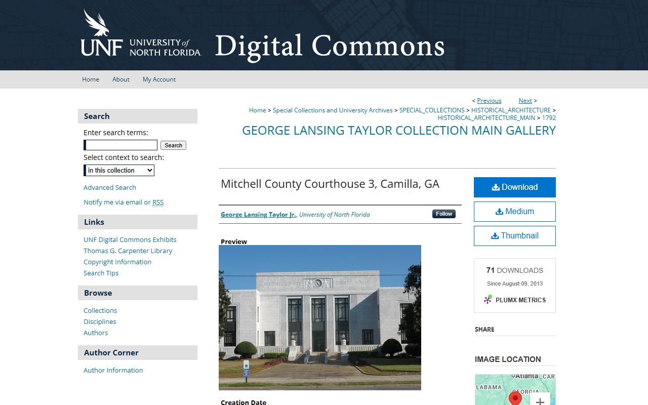 Mitchell County Superior Court courthouse architecture record