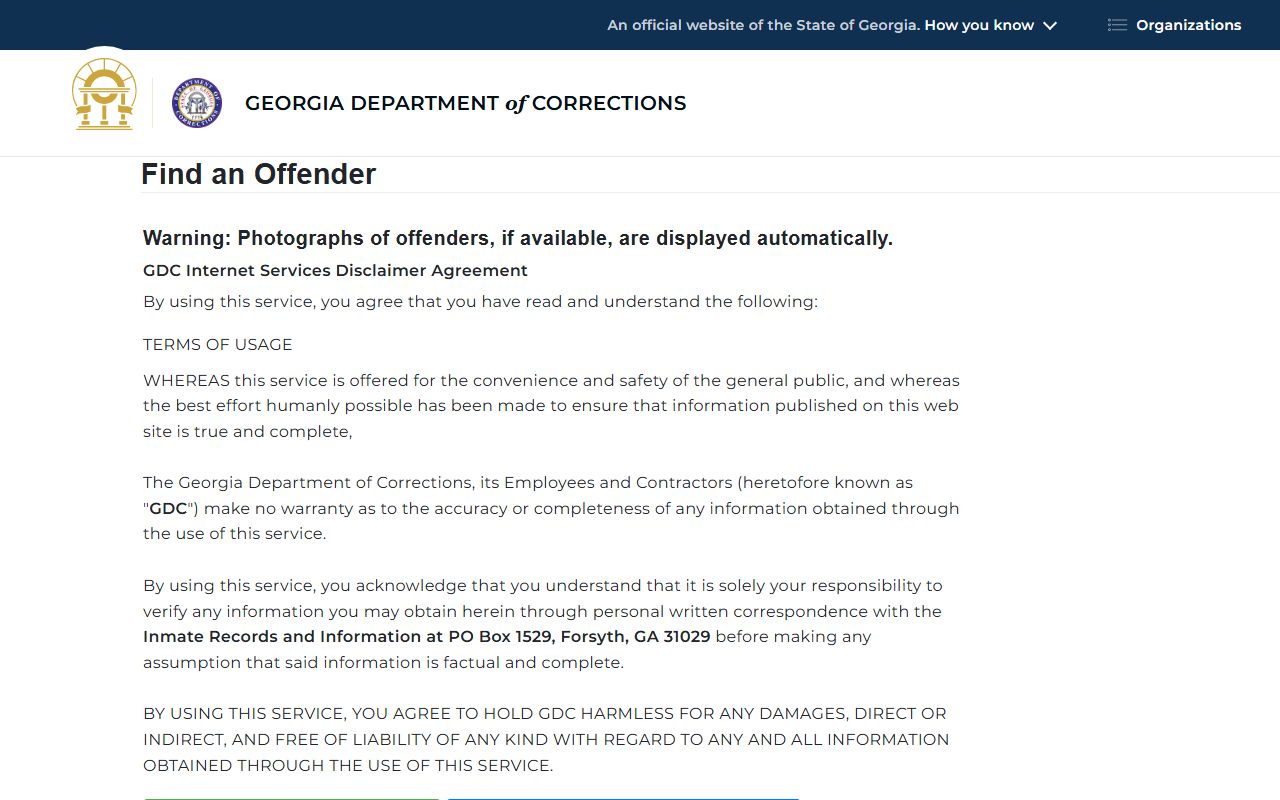 Mitchell County inmate records GDC offender search