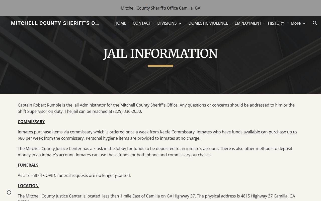 Mitchell County inmate records jail information