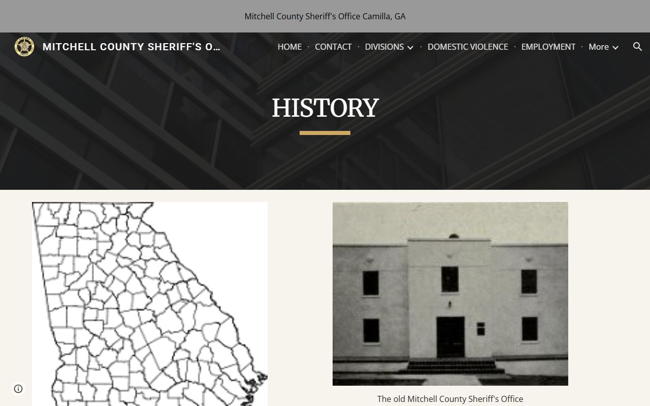 Mitchell County inmate records Sheriff's Office history
